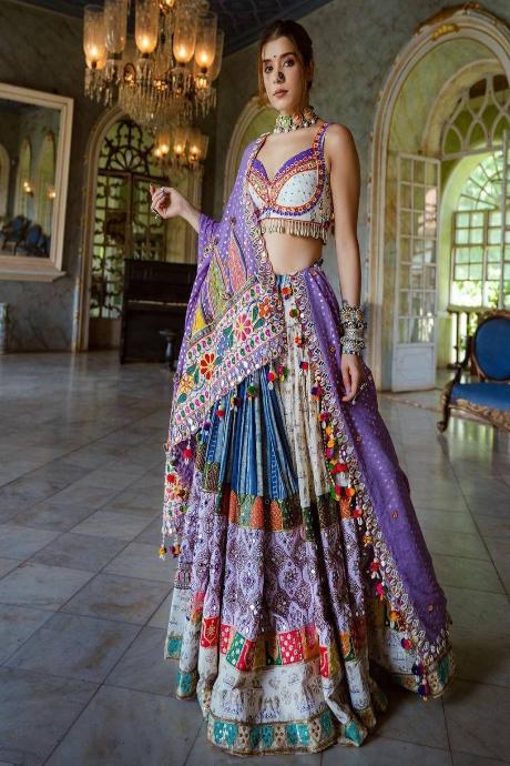 Alluring Mirror Work Beautiful Printed Lehenga For Navratri