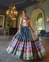 Alluring Mirror Work Beautiful Printed Lehenga For Navratri