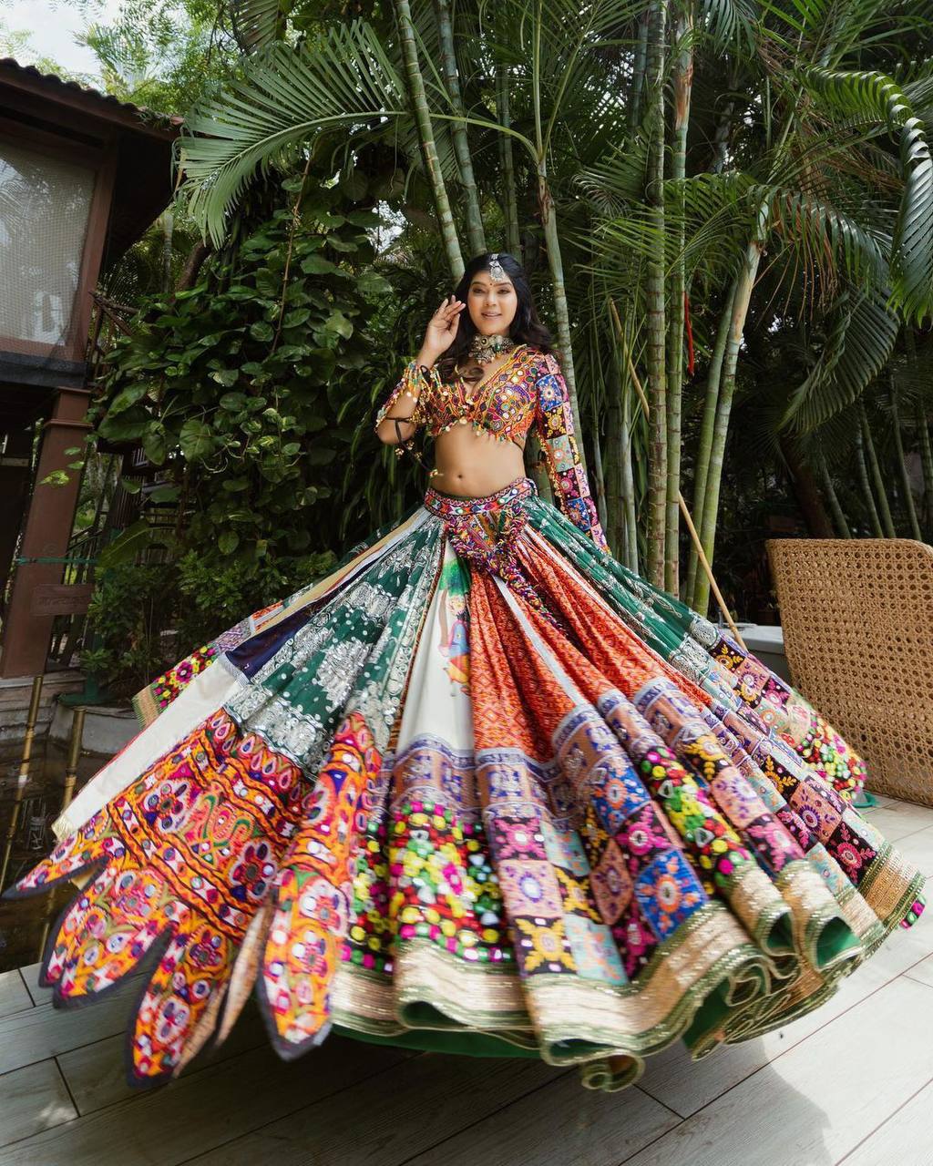 Printed Mirror Work Festive Wear Amazeballs Lehenga Choli