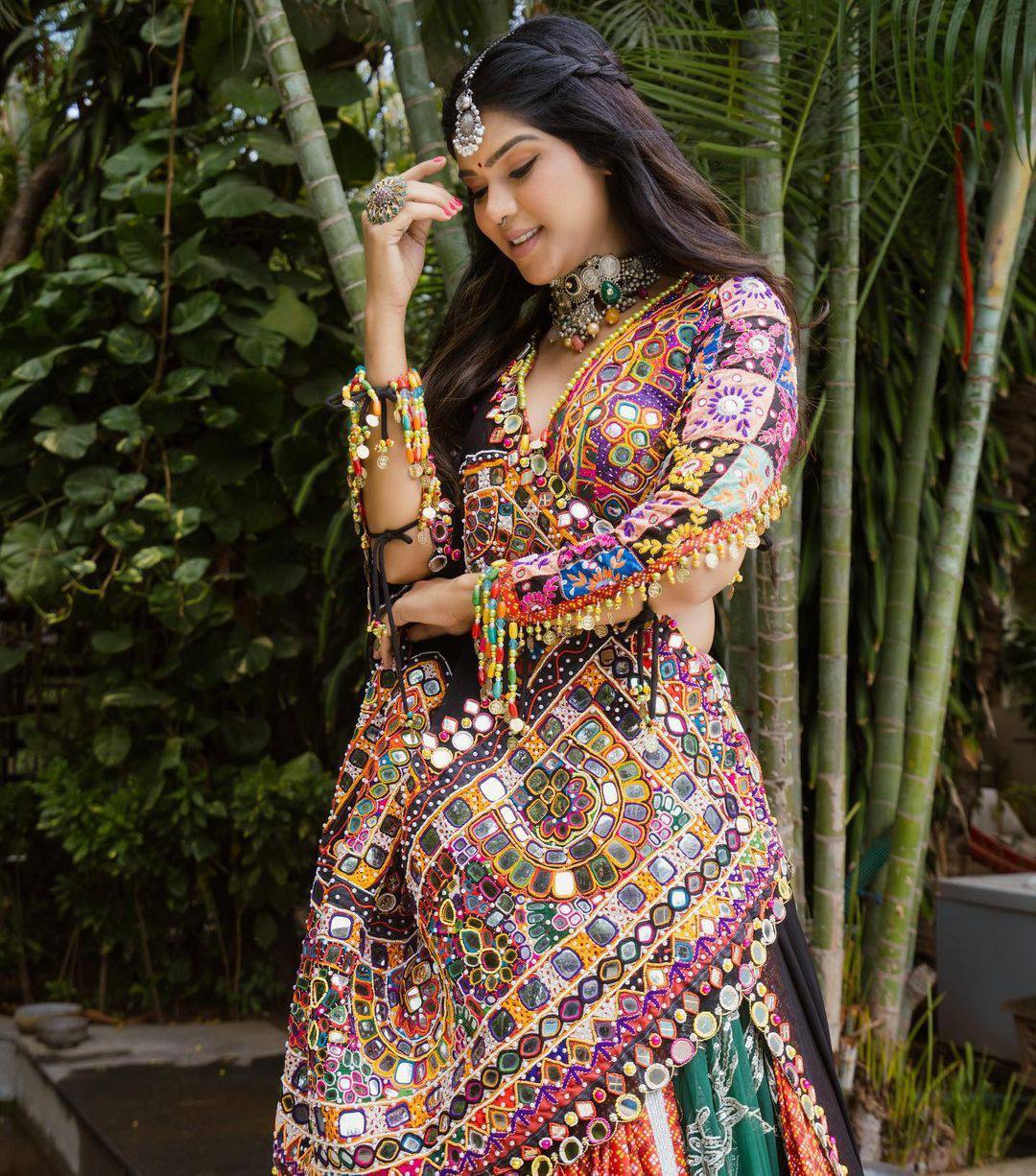 Printed Mirror Work Festive Wear Amazeballs Lehenga Choli