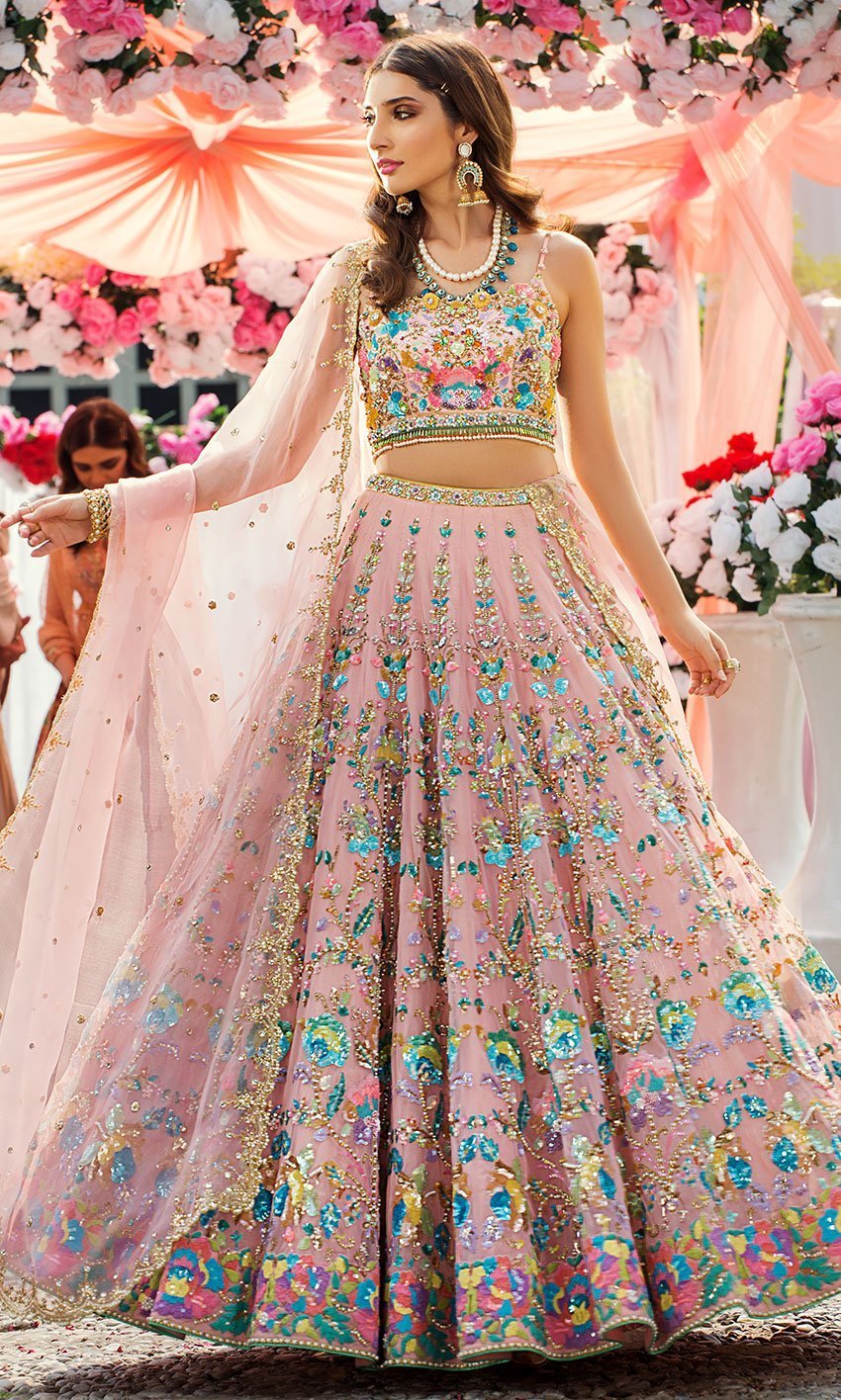 Glamorous Designer Pink Color Lehenga Choli For Girls