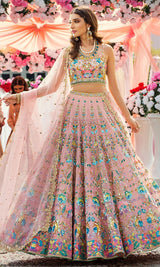 Glamorous Designer Pink Color Lehenga Choli For Girls