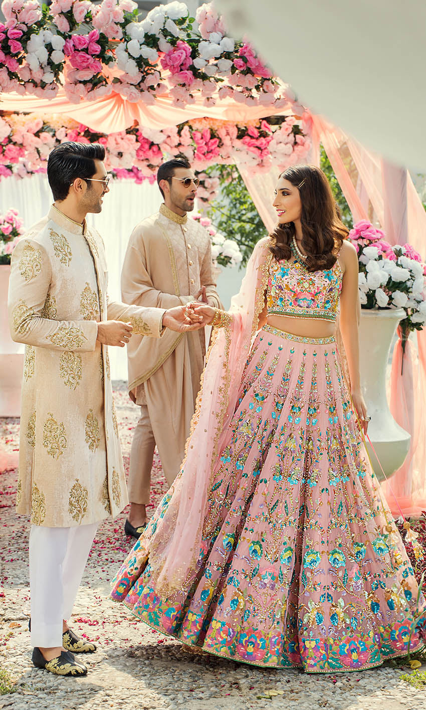Glamorous Designer Pink Color Lehenga Choli For Girls