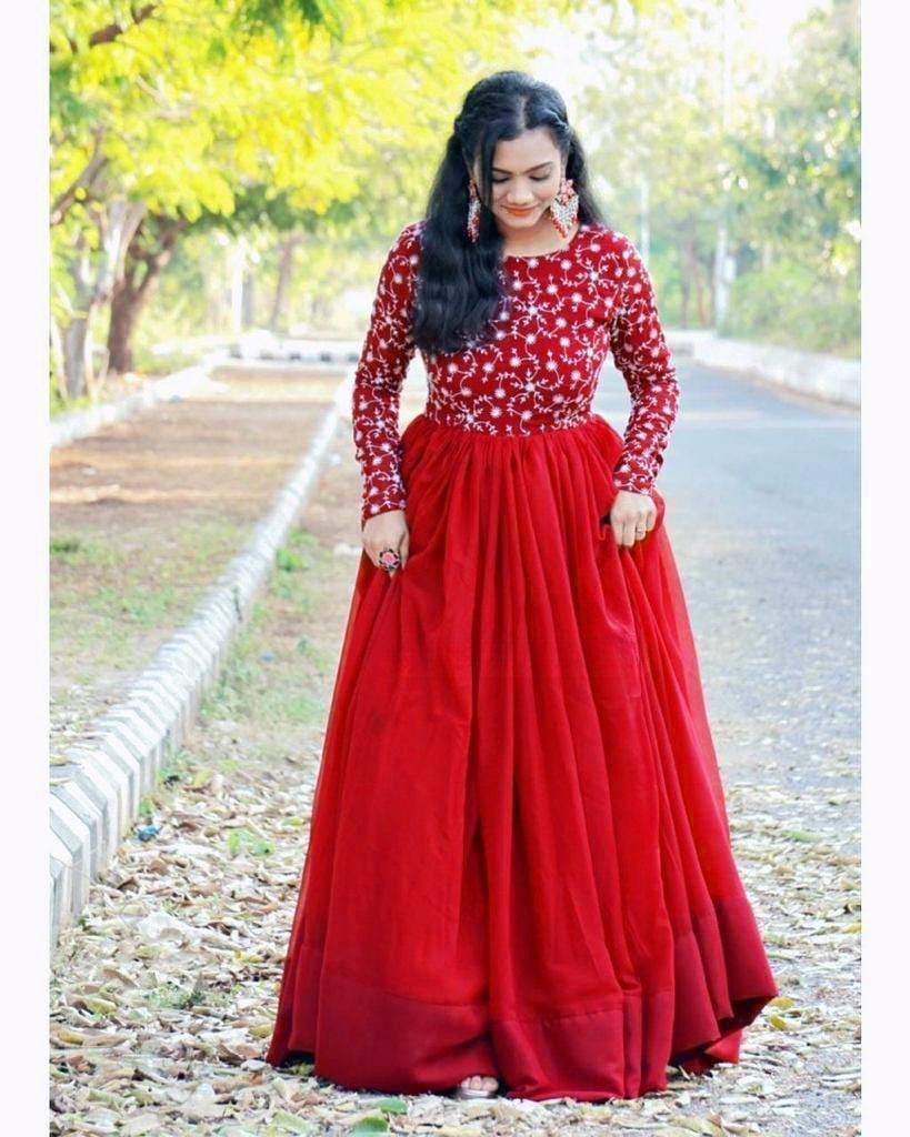 Awesome Designer Heavy Sequence Work Gown For Girls