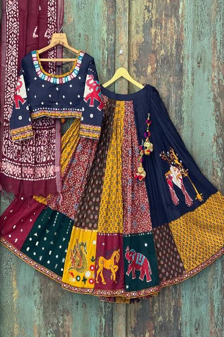 Beautiful Printed Hand Work Lehenga Choli Online Designs