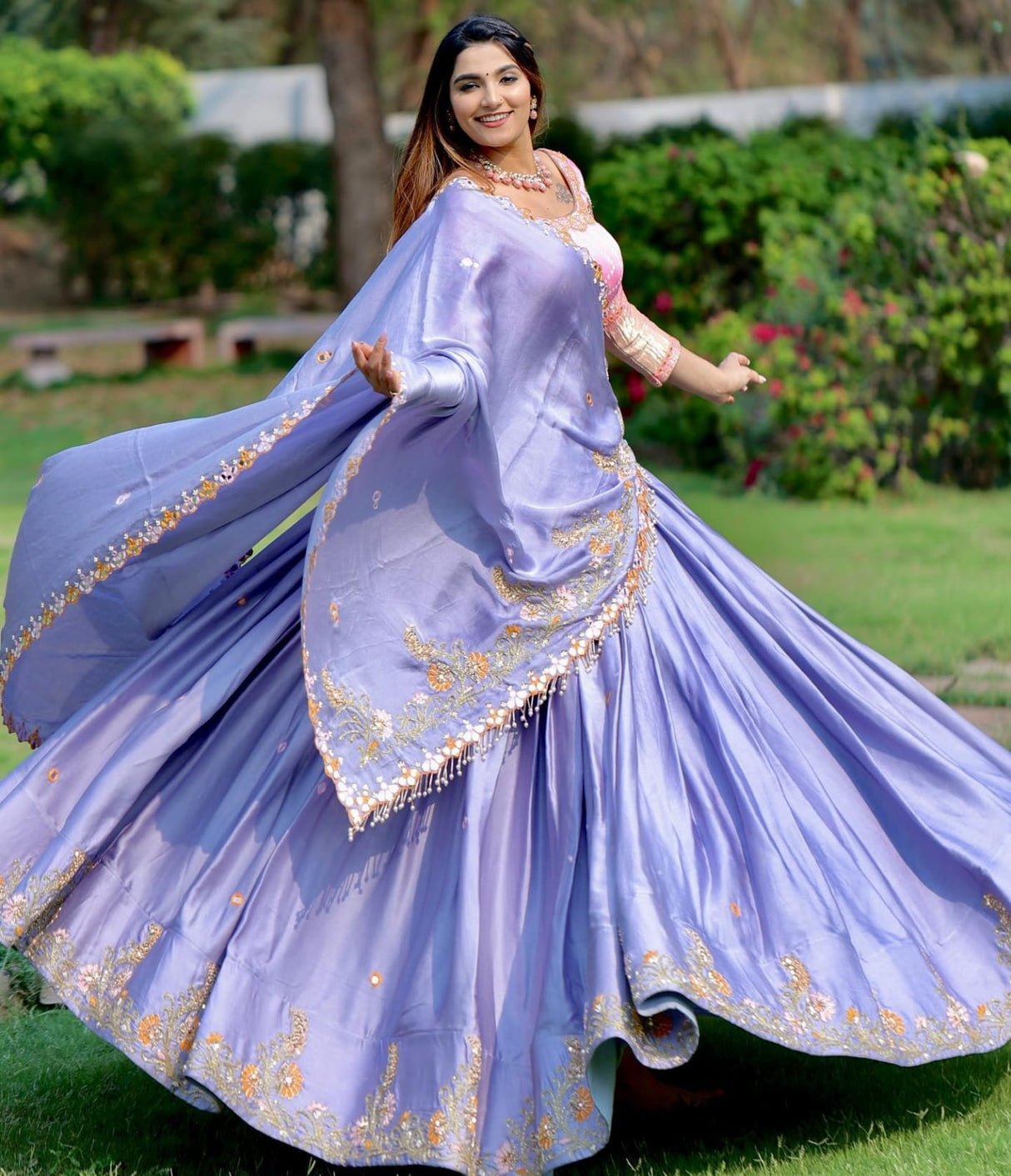 Satin Zari Designer Heavy Work Brilliant Lehenga Online