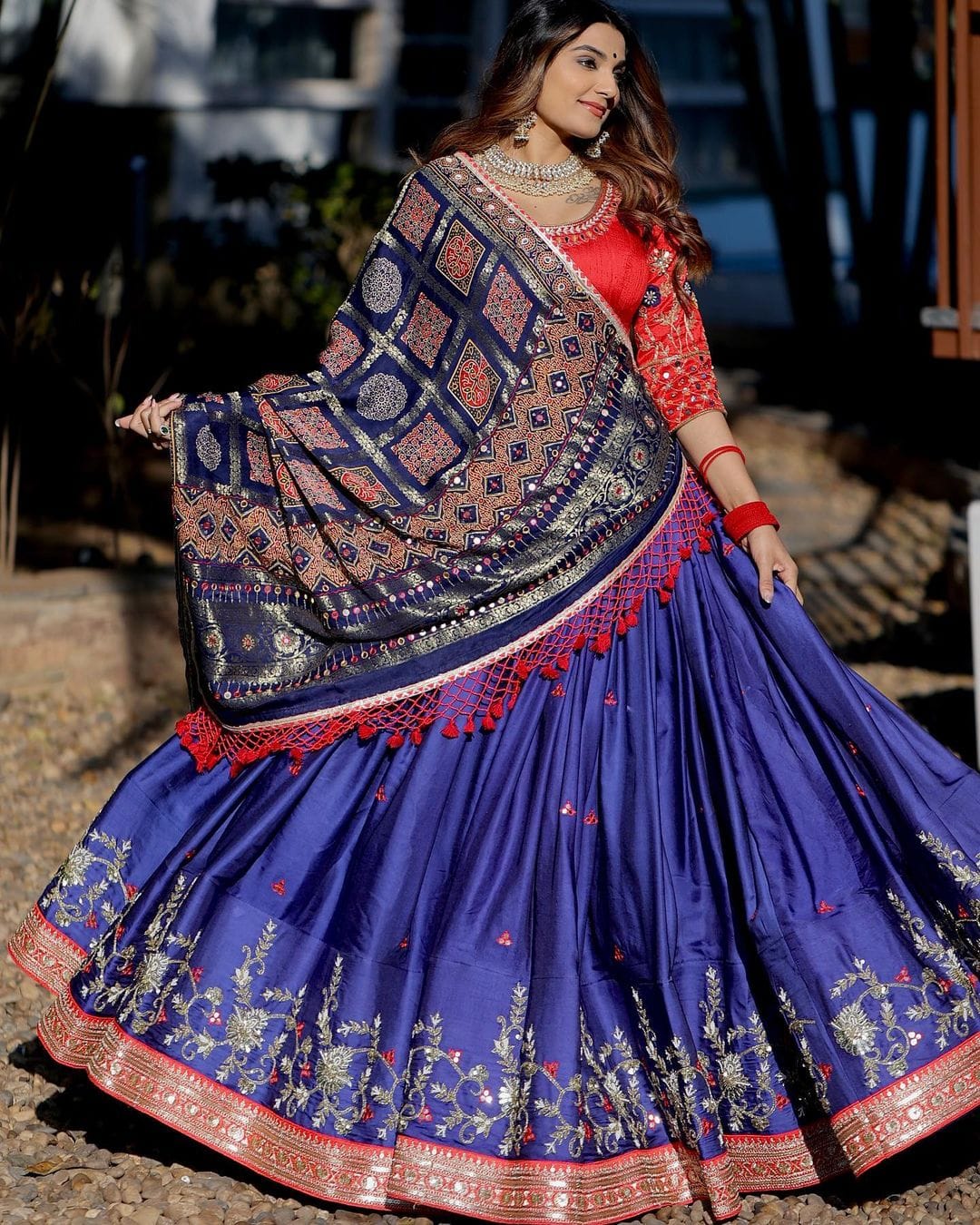 Royal Blue Color Wedding Wear Stupendous Lehenga Choli