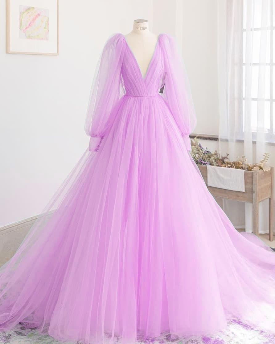 Designer Purple Ball Gown Soft Net Designs