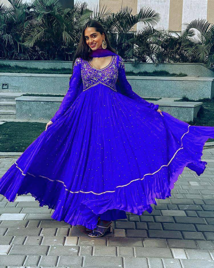 Embroidered Ruffle Layer Multi Gown Designs For Girls