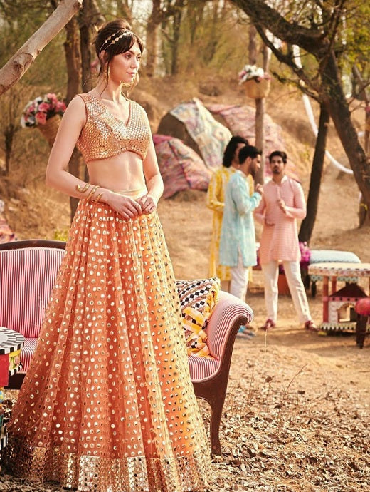 Orange Color Designer Lehenga Choli Collection