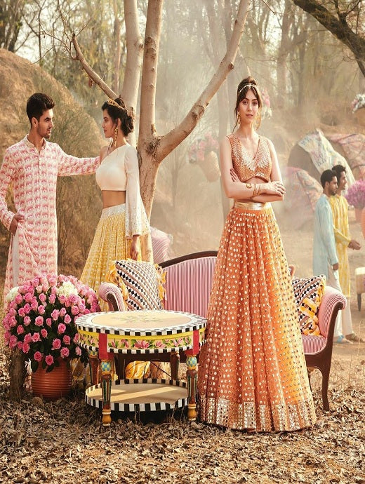 Orange Color Designer Lehenga Choli Collection