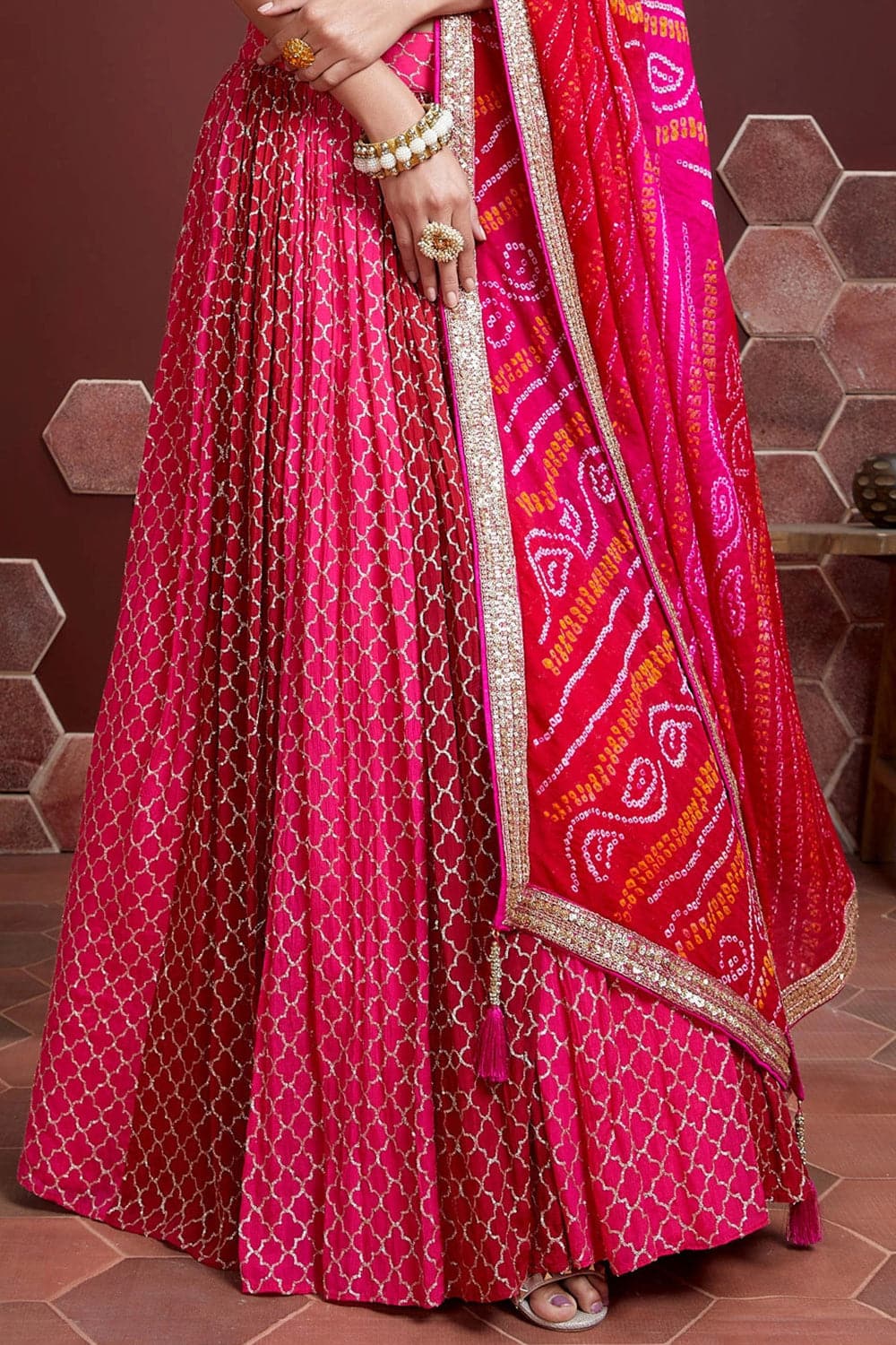 Bollywood Pink Color Heavy Mirror Work Latest Lehenga Choli