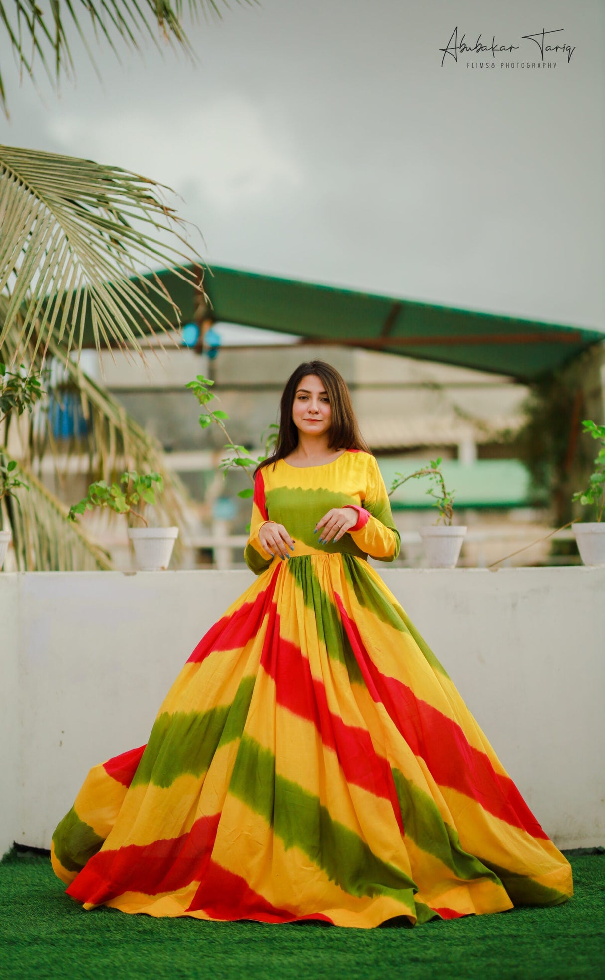 Party Wear Floral Lehariya Multi Printed Beautiful Gown