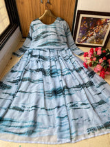 Multi Color Heavy Georgette With Printed Work Gown