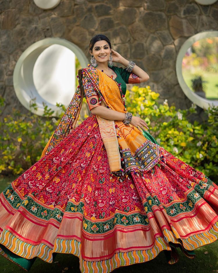 Real Mirror Lower Rate Silk Lehenga With Designer Choli