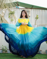 Multi Color Heavy Designer Party Wear Gown