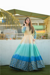 Designer Beautiful Printed Gown Designs For Girls
