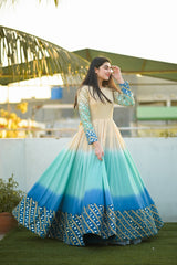 Designer Beautiful Printed Gown Designs For Girls