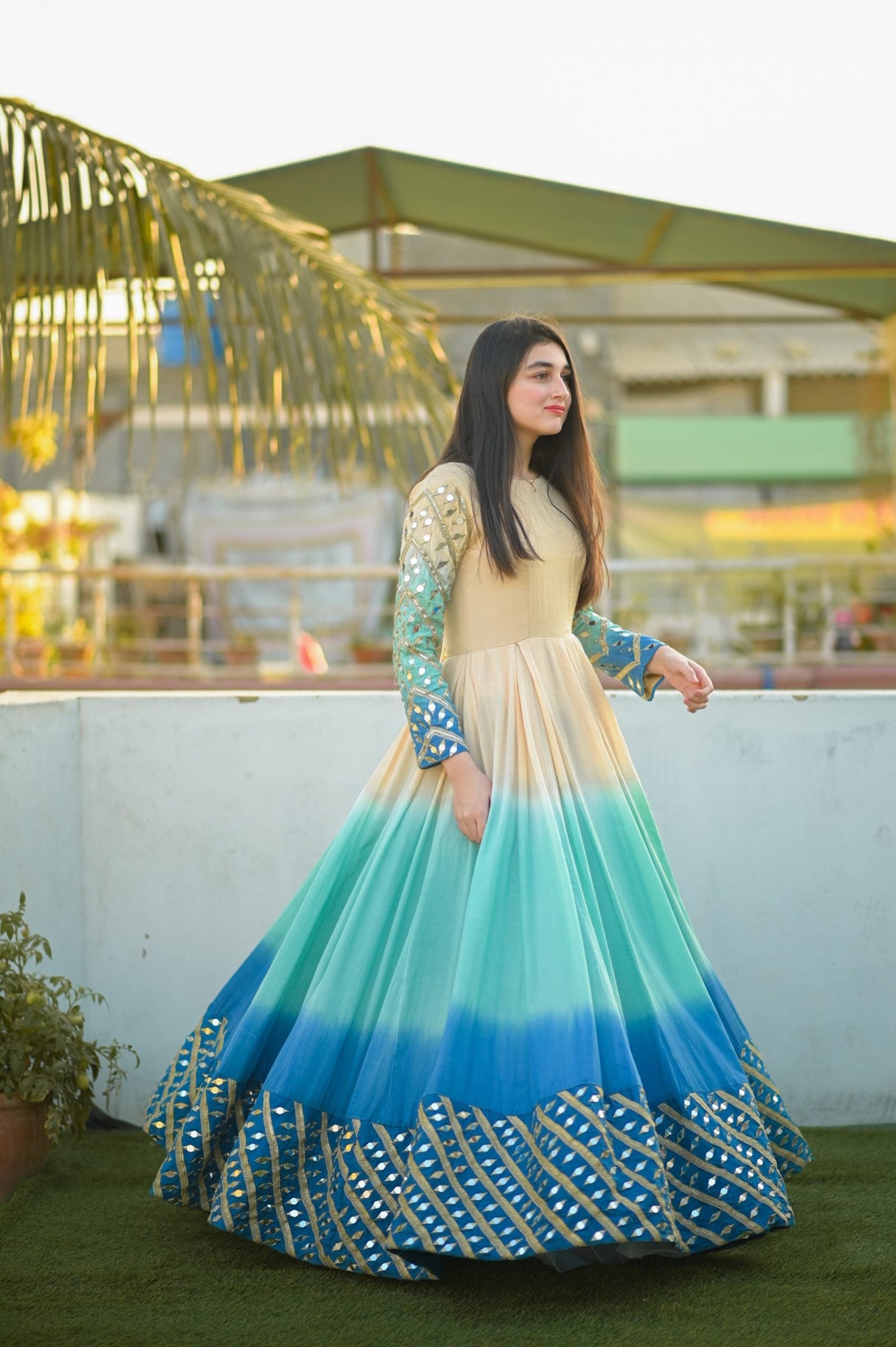 Designer Beautiful Printed Gown Designs For Girls