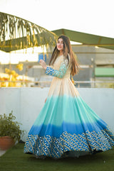 Designer Beautiful Printed Gown Designs For Girls