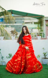 Latest Pure Georgette Printed Work Gown In Low Rate