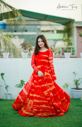 Latest Pure Georgette Printed Work Gown In Low Rate