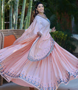 Beautiful Navratri Wear Pink Color Lehenga Designs