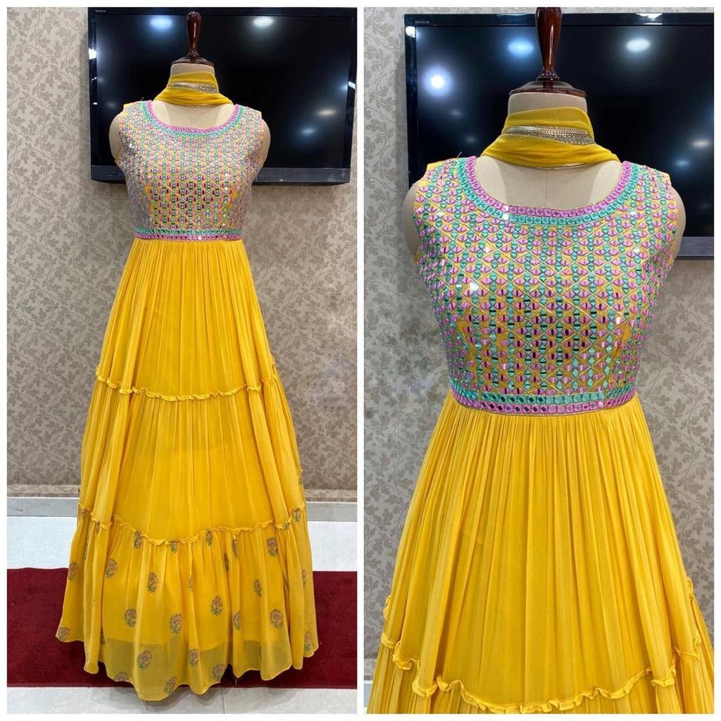 Party Wear Heavy Work Gracing Gown Designs
