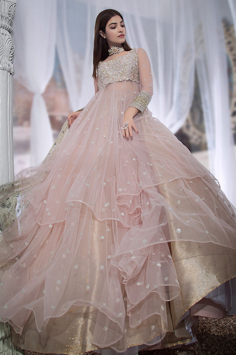 Sequence Work Trending Pink Color Lehenga Gown