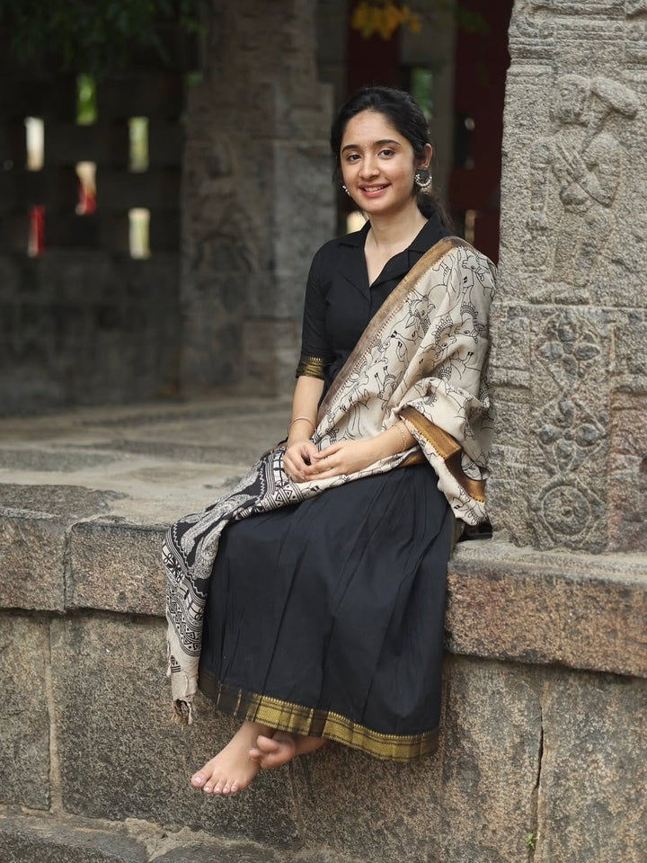 Black Linen Full Kurta Set