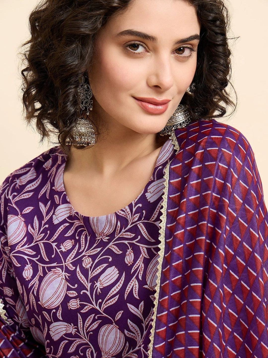 Women's Viscose Anarkali Kurta and Pant Set with Dupatta