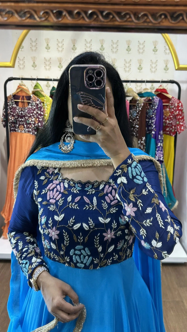 Nitya – Royal Blue & Sky Blue