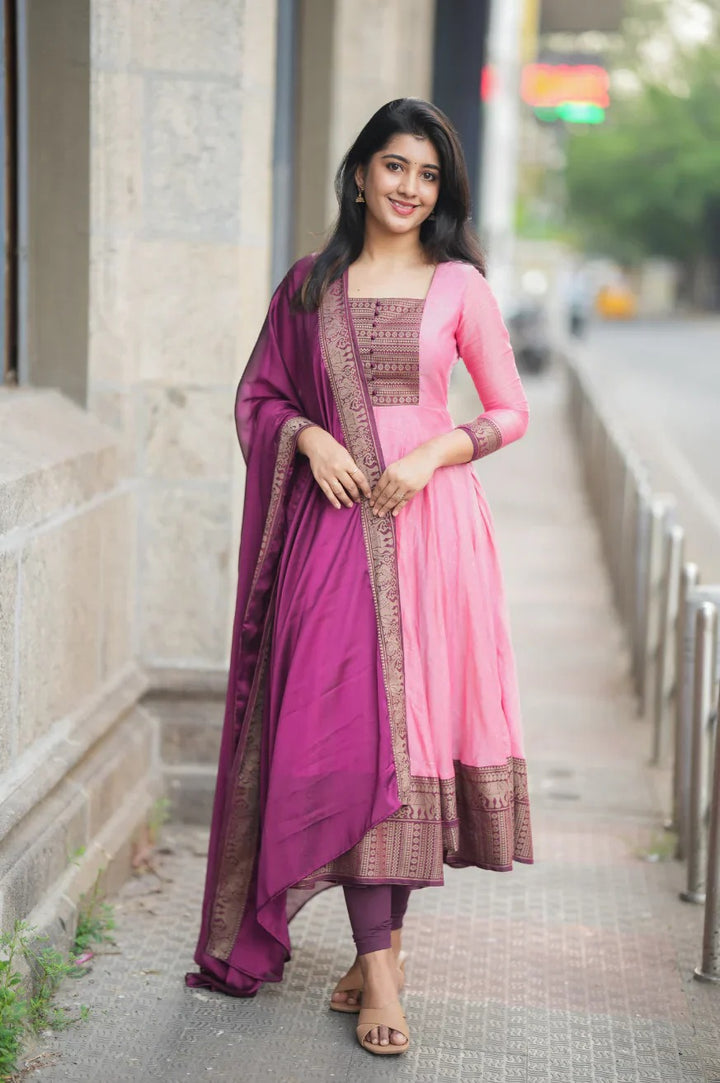 Menaka Series collection Pure cotton temple Anarkali